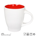 Extérieur Blanc À l&#39;intérieur Glaze de couleur intérieure 12oz Mug de café